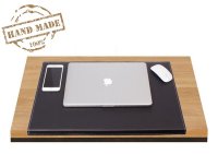 Podložka na stôl alebo PC do kancelárie – čierna koža, 60x40 cm, ručne vyrobená