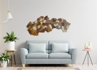 3D Drevená mapa Slovenska - Nástenná mapa Slovenska s vyznačenými mestami 46×98,3 cm