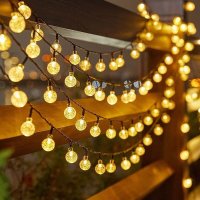 Solárna svetelná reťaz 100 LED biela - 12 m dekoračné IP44 osvetlenie na svadbu či večierok
