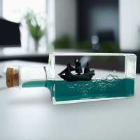 Model lode vo fľaši – pirátska loď vo fľaši - 17cm model
