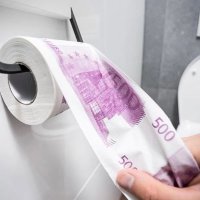 Toaletný papier 500 Euro – rolka so vzorom bankoviek 500€