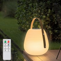 Solárny lampáš - LED lampa do záhrady s USB nabíjaním - svetlo teplá biela + 6 RGB farieb