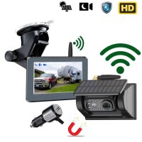 Kit retromarcia solare - Monitor 5" + telecamera magnetica wifi wireless HD 720P