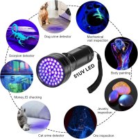 UV baterka na detekciu – 395nm ultrafialové svetlo + 51 LED svetlo