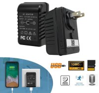 Камера за USB зарядно устройство FULL HD WiFi + IR нощен светодиод