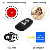 Nøglering kamera WIFI + 4K video med tilbehør