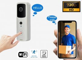 ​WiFi-dørklokke - trådløs videodørklokke med HD-kamera og bevægelsesdetektering til hjemmebrug
