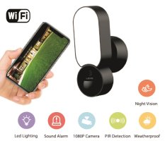 Caméra WiFi dans détecteur de mouvement PIR avec lumière LED 5W