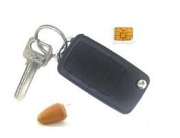 مجموعة - سماعة جاسوس مع سلسلة مفاتيح بلوتوث GSM + دعم بطاقة SIM