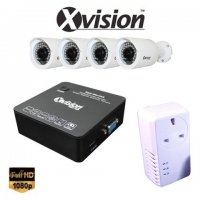 IP CCTV bezdrôtový set: 4 Full HD 1080P IR kamery a NVR