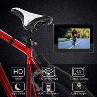 Sett med sikkerhets- og sikkerhetskamera for sykkel - 4,3" skjerm + FULL HD-kamera
