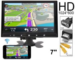 Lien miroir Wi-Fi Moniteur de voiture 7 pouces VGA / HDMI / 2xA