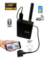 Minipainikekamera FULL HD 90° + ääni + DVR-moduuli LIVE-lähetys 3G/4G SIM