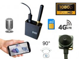 Мини-камера-обскура FULL HD с углом обзора 90° + аудио + модуль DVR Поддержка передачи в реальном времени 3G/4G SIM