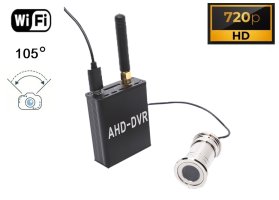 Door pinhole 720P HD-camera met hoek van 105° + WiFi DVR-module voor live-uitzending