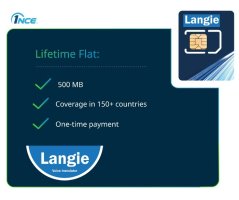 LANGIE SIM ULTRA z 500MB - 2G/3G/4G/LTE do tłumaczeń w 150 krajach, ważna do 10 lat