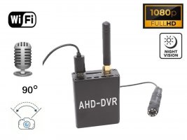 WiFi kémkamera FULL HD IR LED-del 90°-os - P2P élő felügyelet hanggal + WiFi DVR modul