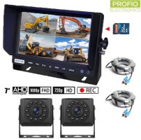 Parkolókamerák AHD készlet - 7" hibrid monitor + 2x HD kamera