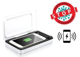 Boîte de stérilisation UVC + chargeur sans fil pour smartphones