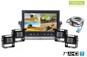 Komplet varnostnih kamer za vzvratno vožnjo - 7" HD monitor + 4x HD kamera