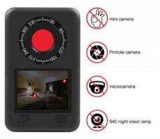 Detector de câmera escondida - Localizador de espiões Mini com LED IR 940nm + tela de 2,2"