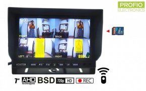 BSD LCD Monitor 7" voor 4 achteruitrijcamera's met beeldopname