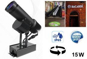 LED Gobo projector 15W light logo projection up to 5M - rotating