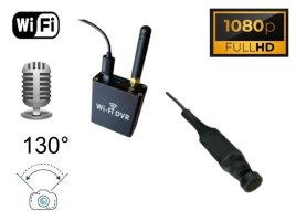 Cameră cu unghi larg tip ochi de pește 130° cu FULL HD + microfon + transmisie live WiFi