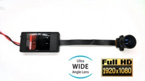 Pinhole camera with a wide angle lens 185 °