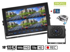 Atbulinės eigos AHD automobilinis komplektas - 1x Hybrid 10" monitorius + 1x HD kamera