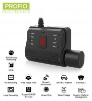 4 CH καναλιών κάμερα αυτοκινήτου Εγγραφή DVR + GPS/WIFI/4G + παρακολούθηση σε πραγματικό χρόνο - PROFIO X6