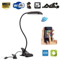 Wifi kamera skrytá v stolovej lampe s Full HD a IR LED