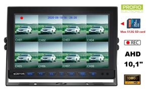 8-Kanal-Hybrid-10-Zoll-Rückfahr-HD-Automonitor AHD/CVBS/FULL HD/HD-Kameras