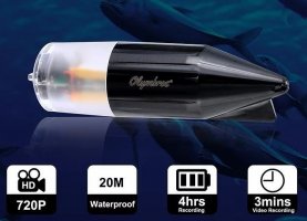 Câmera de pesca HD à prova d'água na água com luz LED