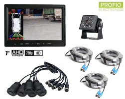 Reversing set with HD camera and 7" LCD monitor 11x IR LED night vision + 6x parking sensor