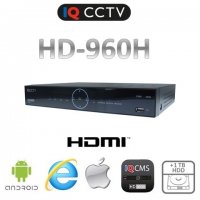 DVR su 4 įėjimais, realiu laiku 960H, HDMI + 1TB