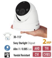 AHD kamera s 2MP FULL HD + 60m IR + varif. objektiv 30-113 °