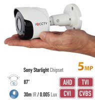 Kamera na dům CCTV AHD s 5MP + 87 ° úhel + 30m IR