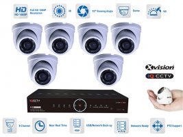 Bezpečnostní systém mikro AHD 6x kamera 1080P s 15m IR a DVR