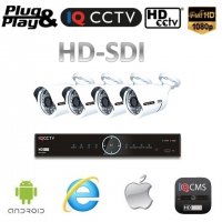 एचडी एसडीआई कैमरा सेट - 4x 1080पी कैमरा + एचडी एसडीआई डीवीआर 2टीबी