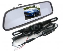 Specchietto retrovisore LCD + 4,3" + Telecamera posteriore wireless