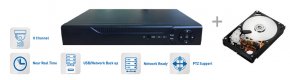 DVR-optager AHD (HD720p, 960H) - 8-kanals + 1 TB HDD