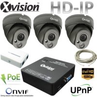 IP Kamerový set 3x Full HD IP dome kamera + NVR