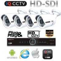 HD SDI CCTV Kits - 4x 1080p Camera with 30 meters IR