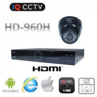 Kamerų rinkiniai 960H su 1x Dome kamera su 20m IR + DVR su 1TB