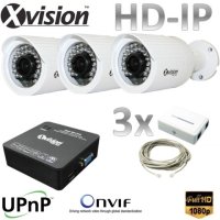 IP Kamerový set 3x Full HD IP bullet kamera + NVR