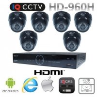 Bezpečnostní systém 960H s 6x dome kamery s 20m IR + DVR s 1TB