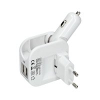 USB socket 5V 2400mA adapter also for cars + 2xUSB slot