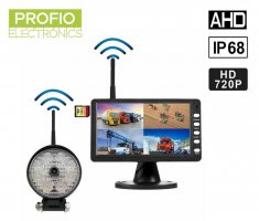 WiFi камера за заден ход 120° със 720P AHD+ IP68 + 8x LED светлини + 7" LCD монитор