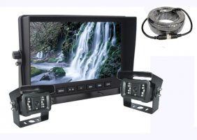 Parkavimo automobilio komplektas - AHD 7" LCD monitorius + 2x kamera su 18 IR LED